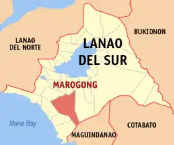 Map of Lanao del Sur with Marogong highlighted