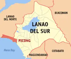 Map of Lanao del Sur with Picong highlighted