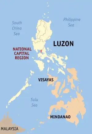 Map of the Philippines highlighting the National Capital Region