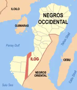 Map of Negros Occidental with Ilog highlighted