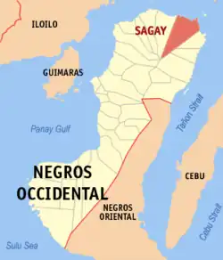 Location of Sagay on the island of Negros Occidental