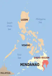 Map of the Philippines highlighting the Davao Region