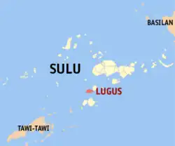 Map of Sulu with Lugus highlighted