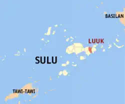 Map of Sulu with Luuk highlighted