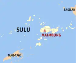 Map of Sulu with Maimbung highlighted