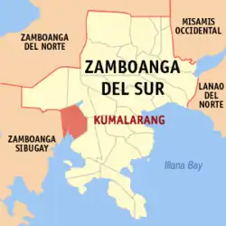 Map of Zamboanga del Sur with Kumalarang highlighted