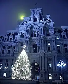 Christmas tree in front of City Hall