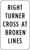 Right turners cross at broken white lines