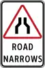 Road narrows (plate type)