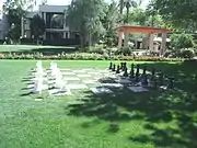 Large chess board on the grounds of the hotel.  According to Hotel historians, American actress Martha Raye played there.