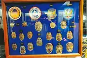 Police badge display.