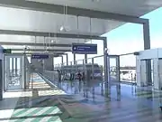 Inside the PHX Sky Train Circulator Shuttle Stop Station.