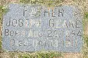 Grave of Joseph Geare (1854–1911).