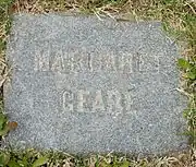 Grave of Margaret Geare (1817–1897).