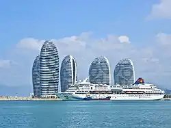 Phoenix Island during construction in 2012 viewed from the east