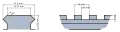 Metric dimensions on a Picatinny rail.