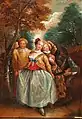 Pierrot, Columbine and Harlequin (painting by Pierre-Antoine Quillard, c. 1733)