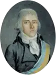 Pierre-Elie Bergier, politician of the Helvetic Republic, wearing the sash of the magistrates of  the Canton of Léman, c. 1798