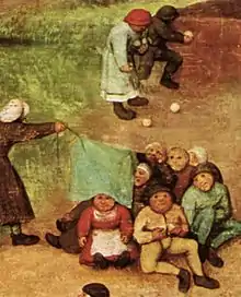 Image 13Detail from Children's Games by Pieter Bruegel the Elder (1560), showing Flemish girls playing popular games of the era (from Girls' toys and games)
