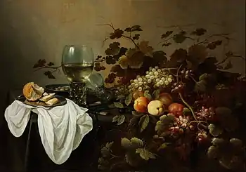 Still Life with fruit, bread and roemer