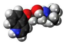 Space-filling model of the pindolol molecule