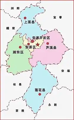 Location in Pingxiang City