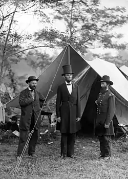 Image 33Allan Pinkerton, President Lincoln, and John A. McClernand in 1862 by Alexander Gardner