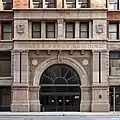 Detail of the main entry to the Pioneer Press Building