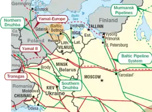 Location of Baltic Pipeline System