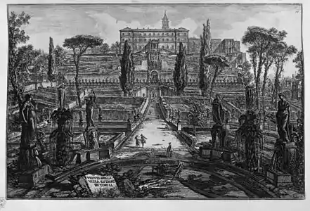 The Villa d'Este gardens by Giovanni Battista Piranesi (1761)