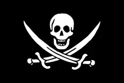 Jolly Roger erroneously associated with Calico Jack Rackham.