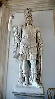 Statue of Mars from the Forum of Nerva, 2nd century AD, based on an Augustan-era original that in turn used a Hellenistic Greek model of the 4th century BC, Capitoline Museums