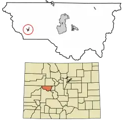 Location of the Redstone CDP in Pitkin County, Colorado.