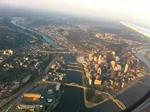 At least 15 of Pittsburgh's bridges are visible in this aerial photo.