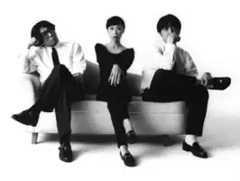 Pizzicato Five in the early 1990s.From left: Yasuharu Konishi, Maki Nomiya, Keitarō Takanami