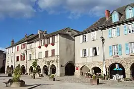 The main square in Sauveterre-de-Rouergue