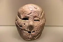 Plastered skulls on exhibition at the Israel Museum, Jerusalem