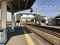 A view of the platforms and tracks.