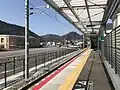 The platform in March 2017, looking west toward Aki-Kameyama