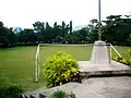 The view of the field from the flagpole.