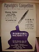 Poster from Union Theatre's 1st Playwright's Competition (September 1992)