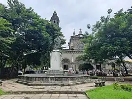 Plaza de Roma is dominated by the Manila Cathedral, the seat of the Roman Catholic Archdiocese of Manila.