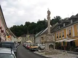 Main square with plague column