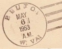 Postmark from Pluto, West Virginia