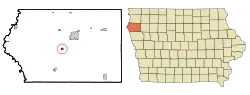 Location of Merrill, Iowa