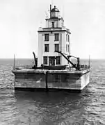 Poe Reef Light in its original, all white, paint