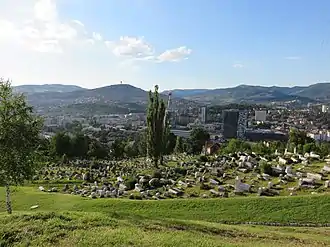 Cityscape from the top of the cemetery