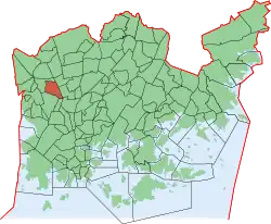 Position of Pohjois-Haaga within Helsinki