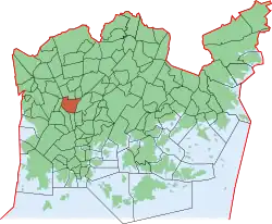 Position of Pohjois-Pasila within Helsinki