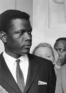 Sidney Poitier (1927–2022), pictured in 1963, was the first Black movie star and the first Black male winner of the Academy Award for Best Actor in 1964.